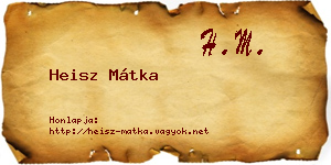 Heisz Mátka névjegykártya